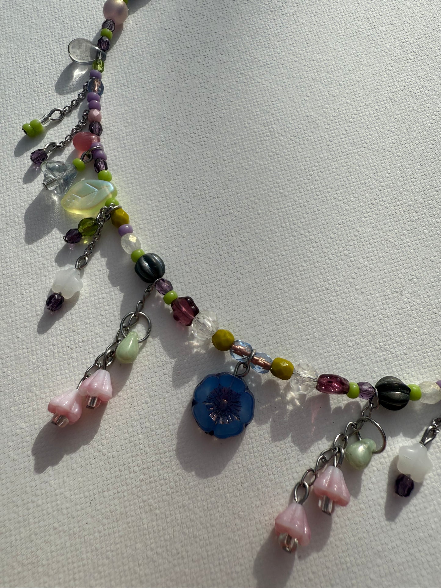 Indigo flower necklace