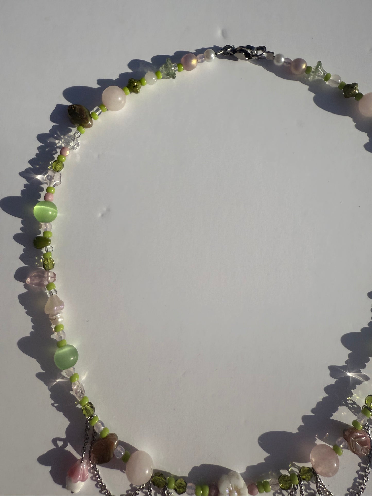 Double flower necklace