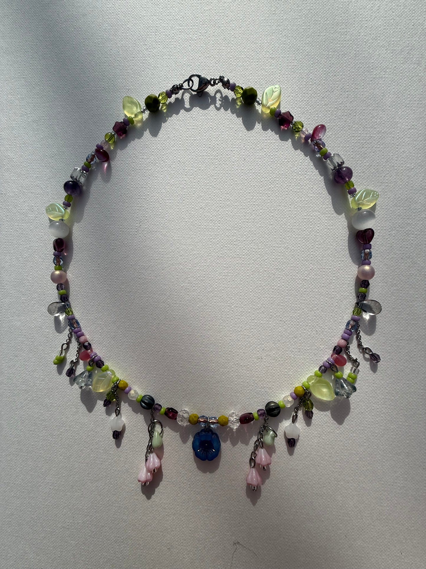 Indigo flower necklace