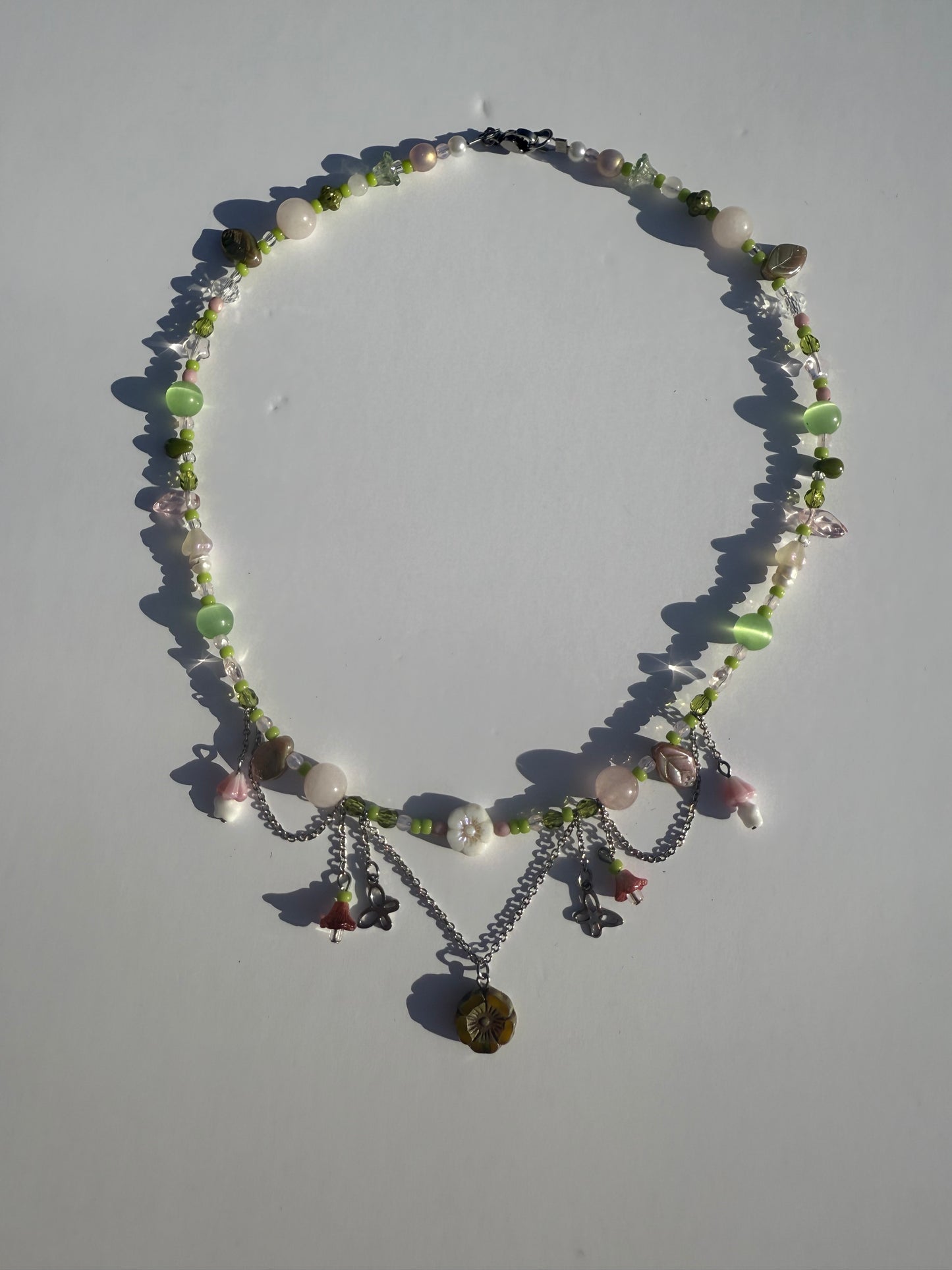 Double flower necklace