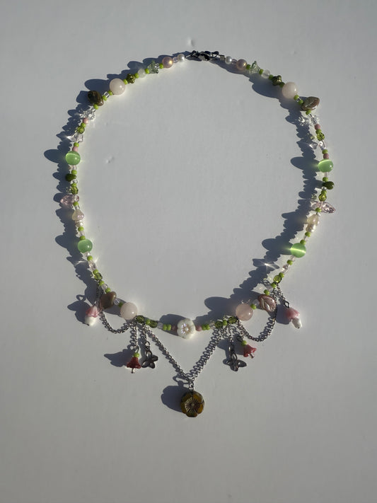 Double flower necklace