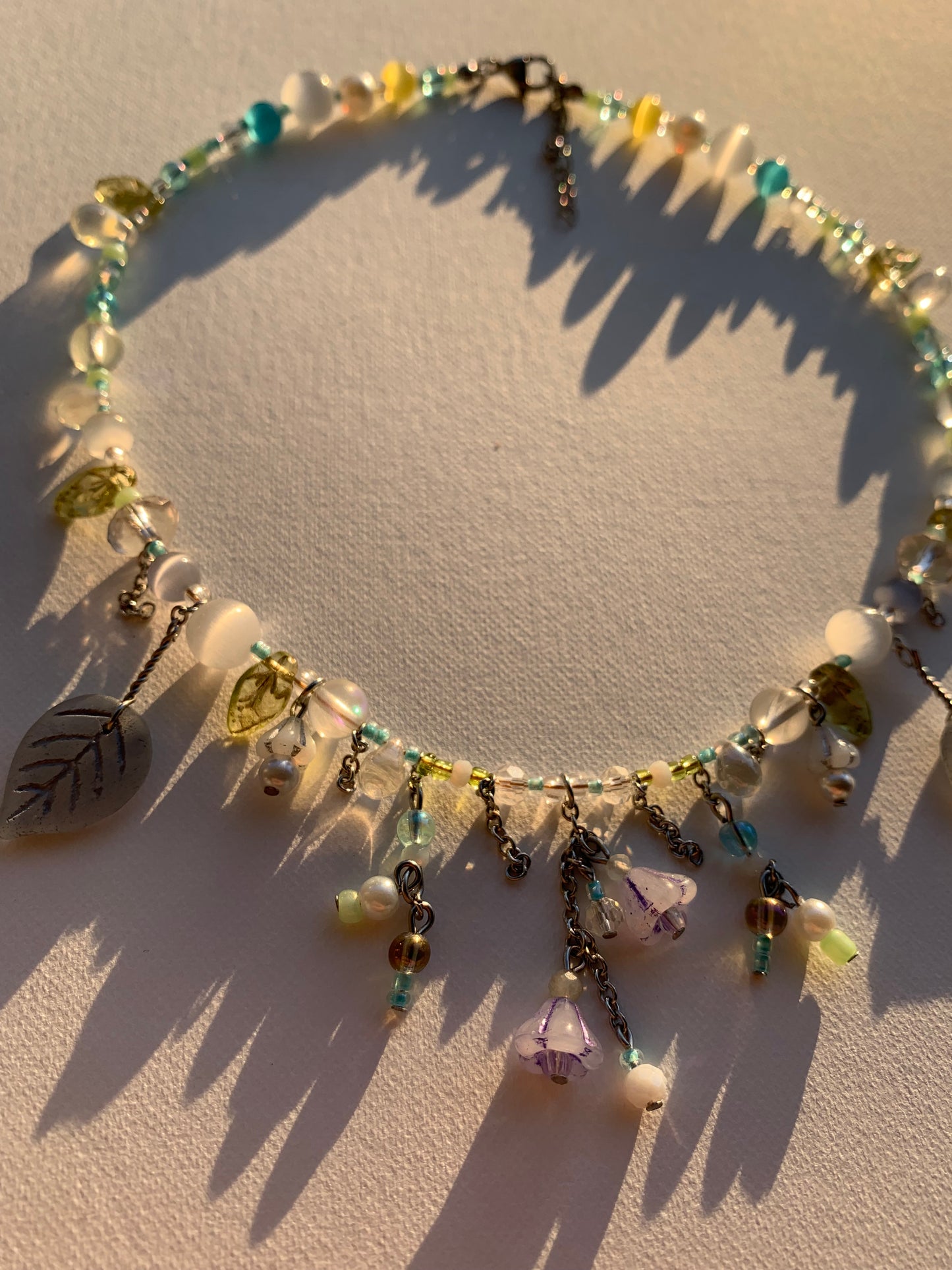 Blue bellflower necklace