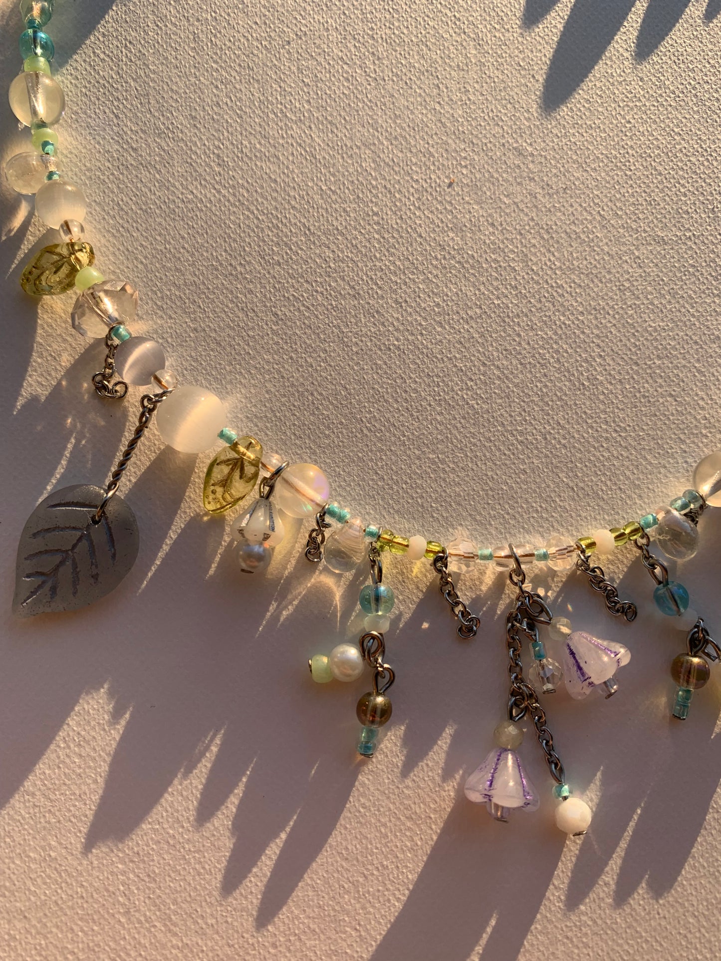 Blue bellflower necklace